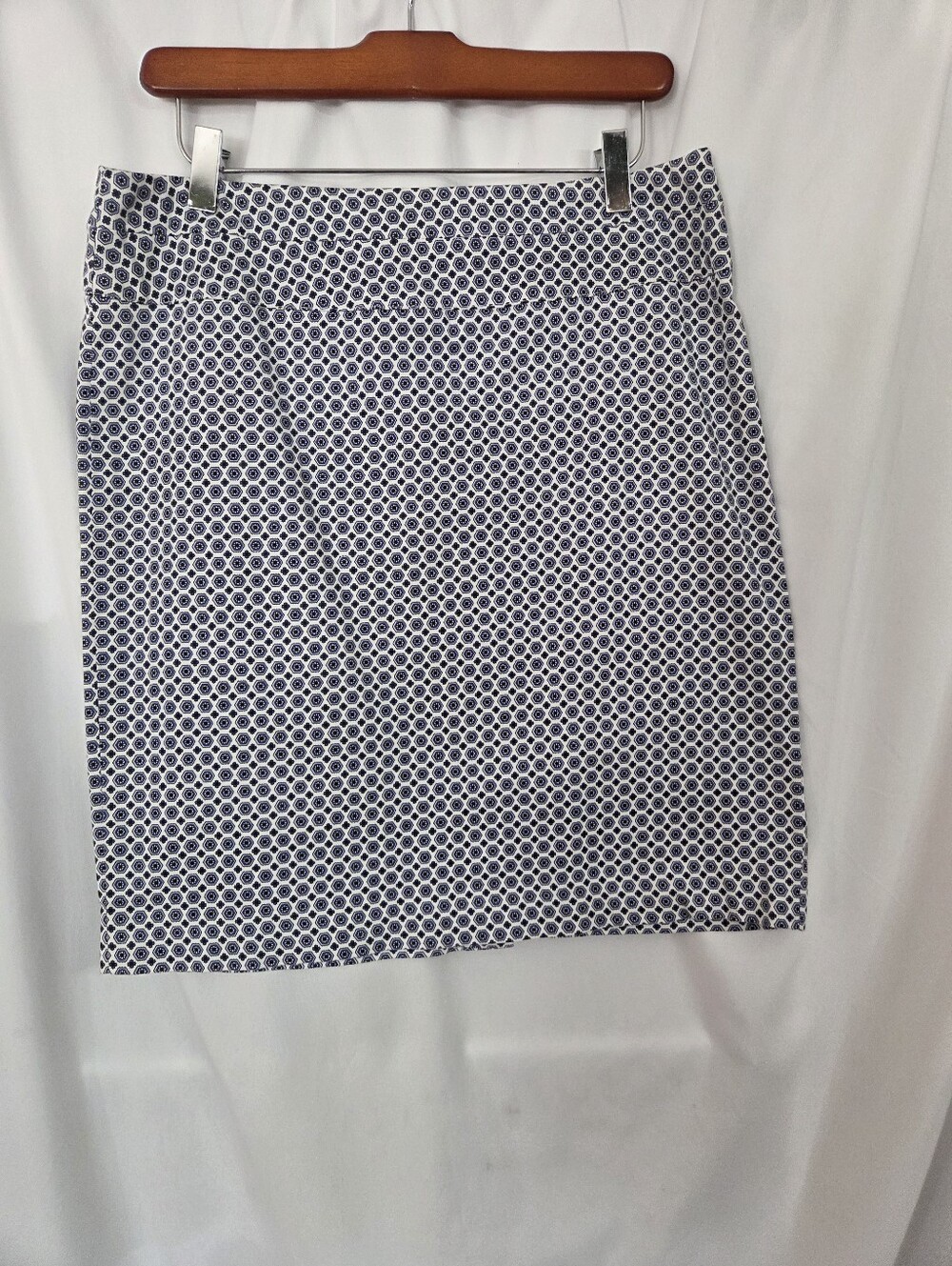 Donna Ricco NY Navy/White Printed A-Line Skirt Size 8